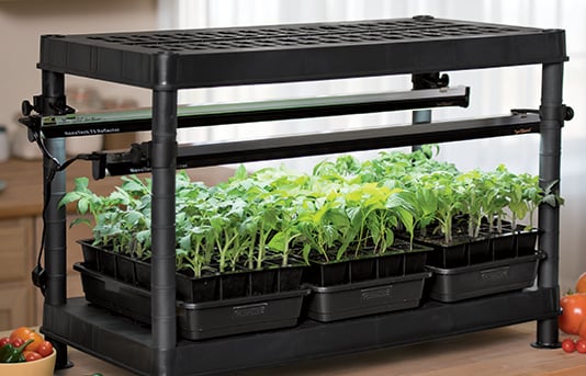 Shop for grow lights Seed starting system with adjustable grow lights