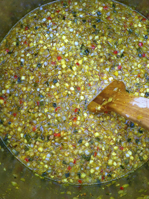 Chow-chow made with green tomatoes